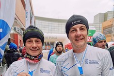 R. Jakubowski i M. Motyka na mecie 18. Półmaratonu Rzeszowskiego,